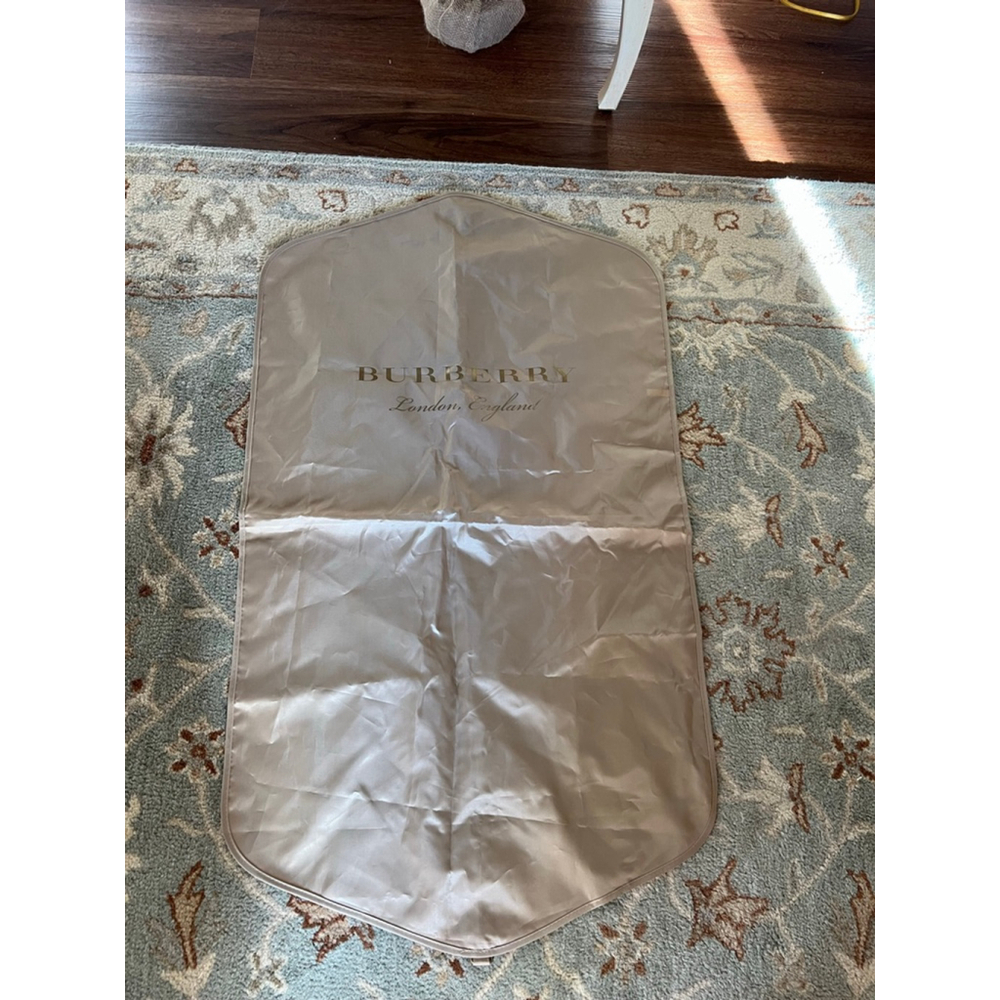 Burberry Beige Gold Logo Garment Bag